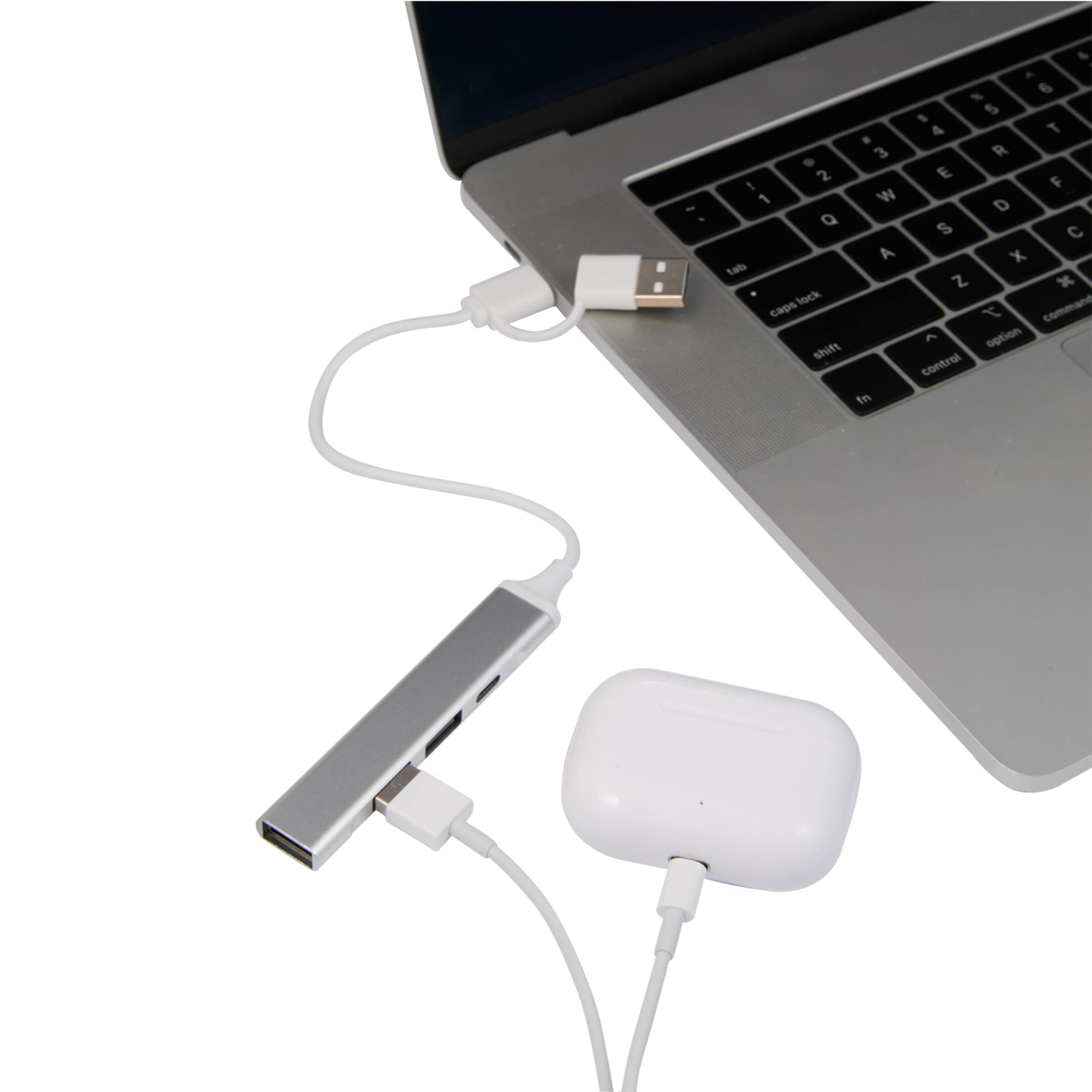 Aluminum 4 - Port USB - A and C Hub - Etchified - Etchified - 7143-76SL
