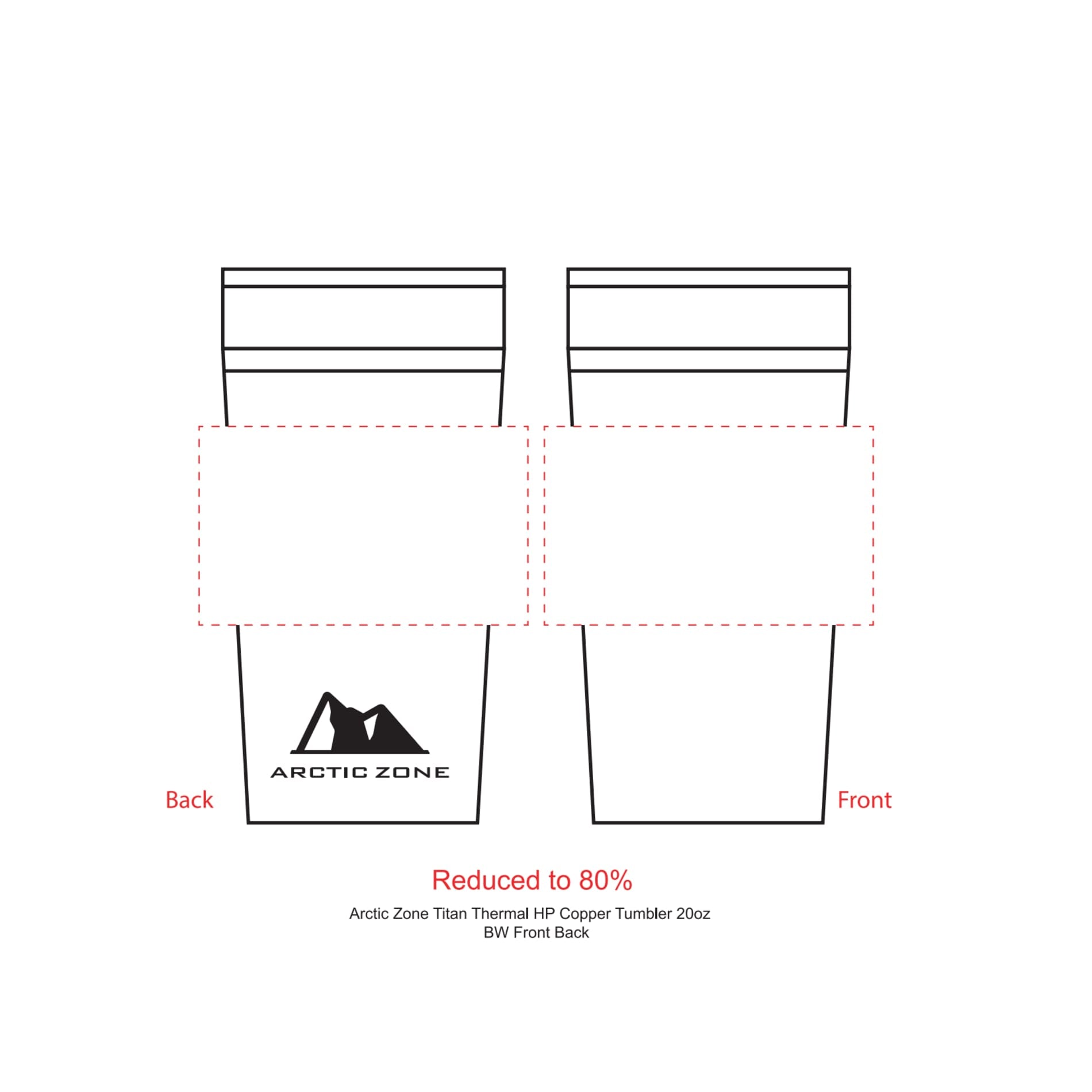 Arctic Zone® Titan Thermal HP® Copper Tumbler 20oz - Etchified - Etchified - 1625-66BK