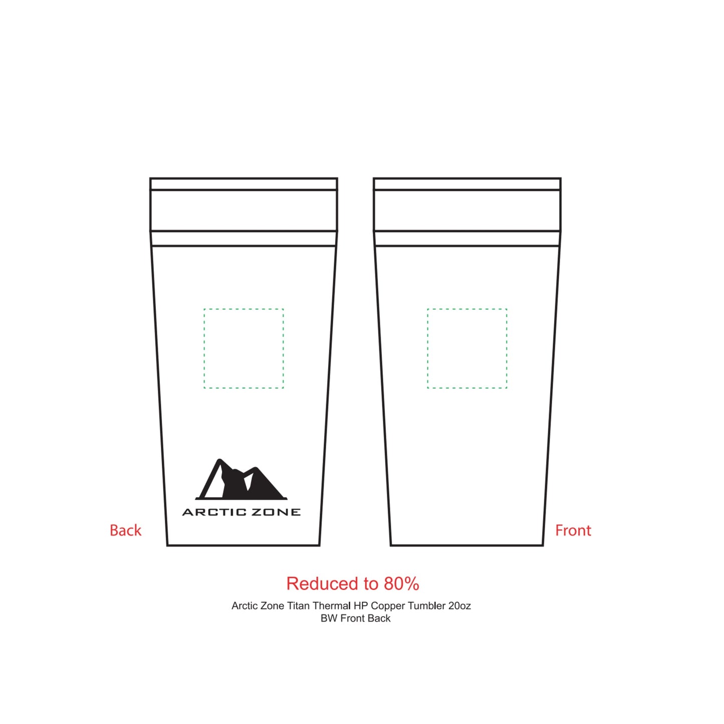 Arctic Zone® Titan Thermal HP® Copper Tumbler 20oz - Etchified - Etchified - 1625-66BK