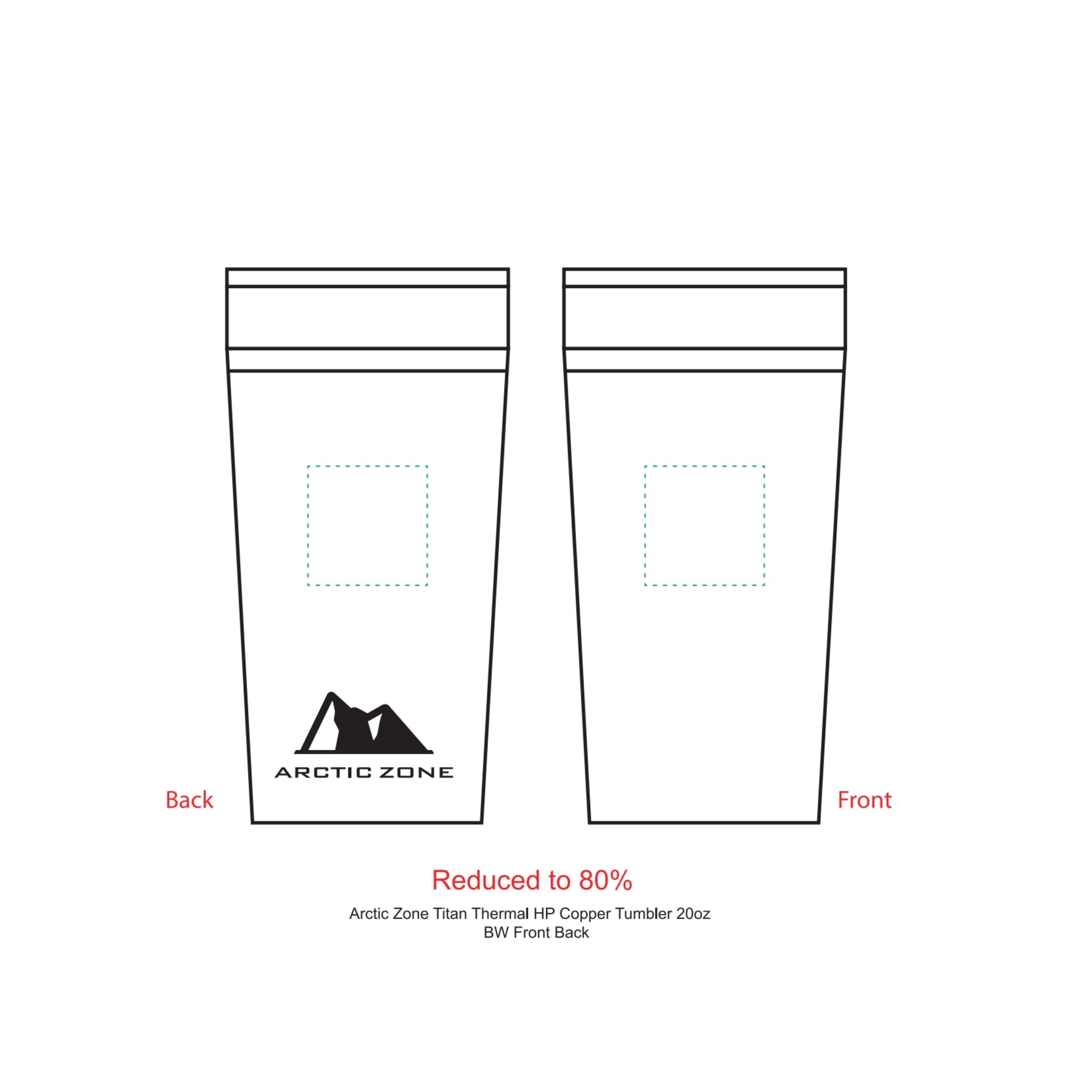Arctic Zone® Titan Thermal HP® Copper Tumbler 20oz - Etchified - Etchified - 1625-66BK