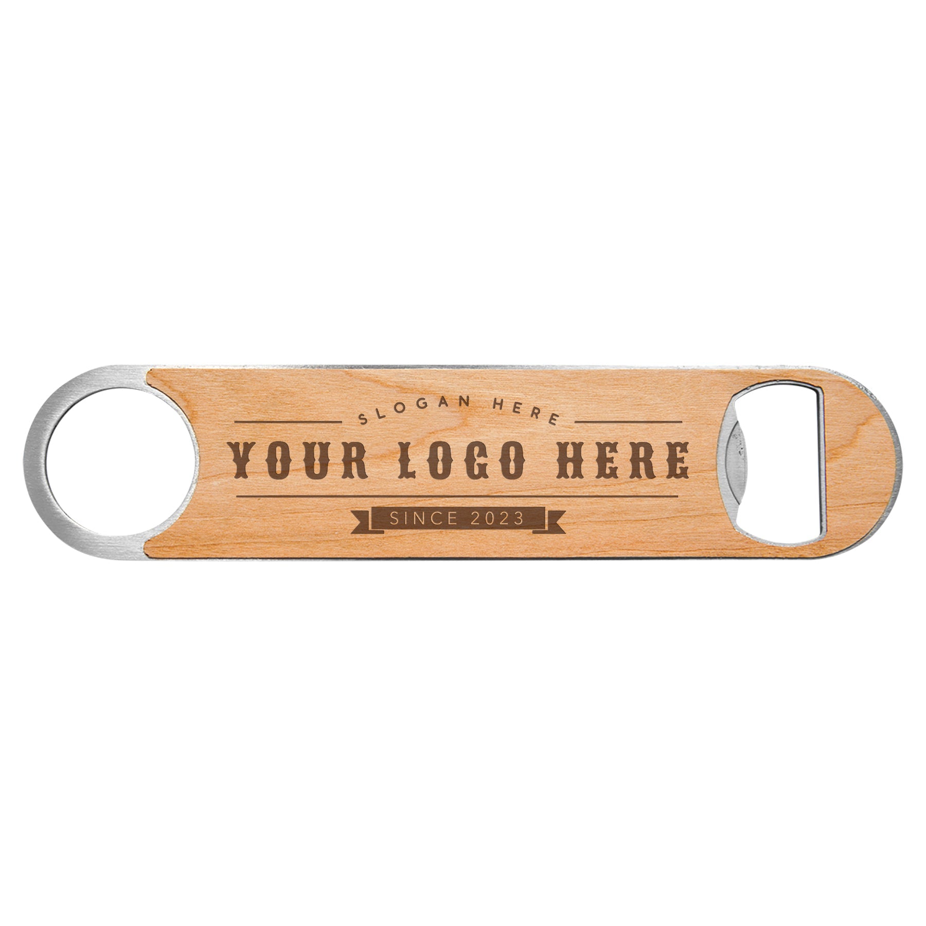 Bottle Opener with Wood Veneer 1 1/2" x 7" - Etchified - Etchified - GFT776