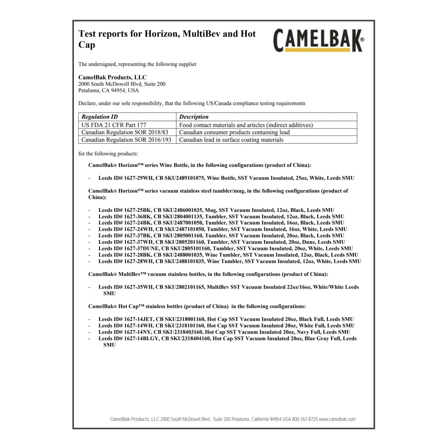 CamelBak Tumbler 20oz - Etchified - Etchified - 1627-37WH