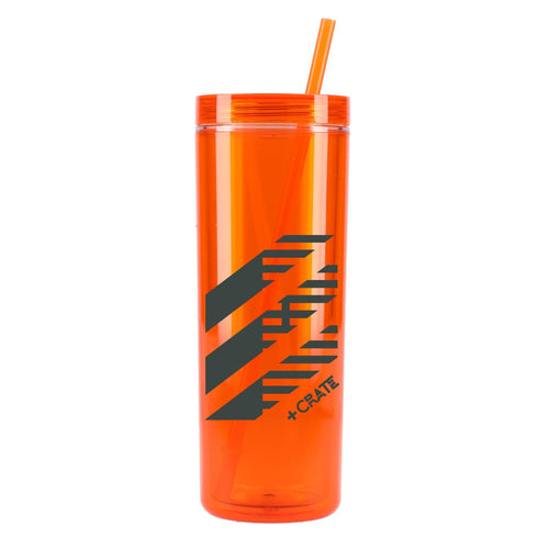 Chroma Recycled Acrylic Straw Tumbler 16oz - Etchified - GearOne - SM-6020OR
