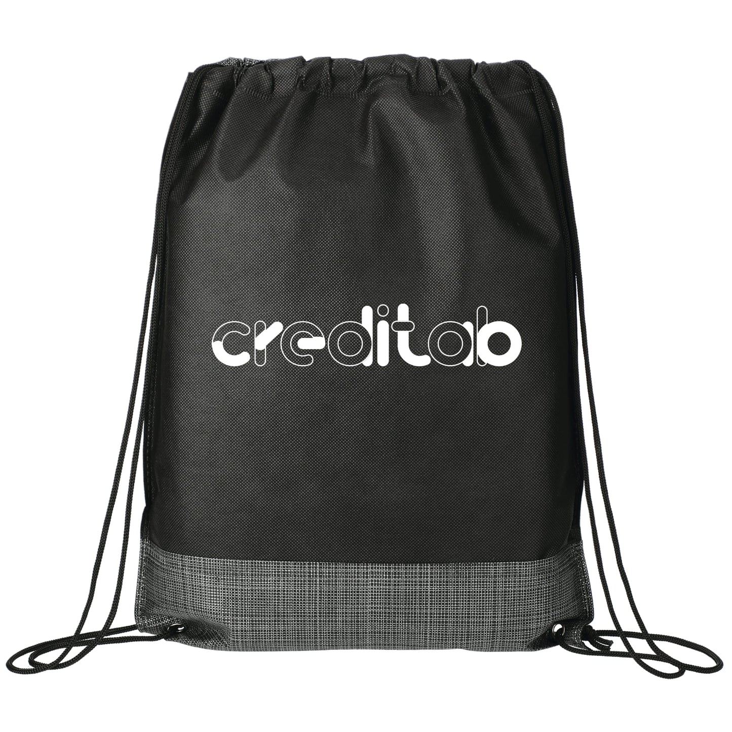 Crossweave Heat Sealed Drawstring Bag - Etchified - Etchified - SM-5892BK