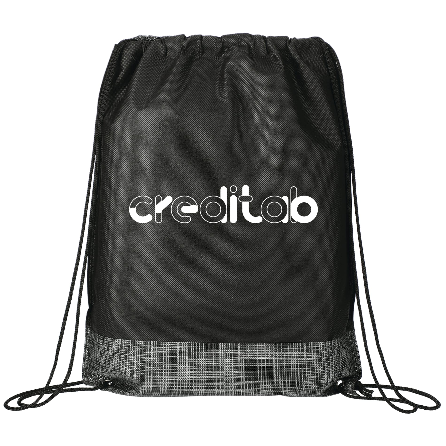 Crossweave Heat Sealed Drawstring Bag - Etchified - Etchified - SM-5892BK