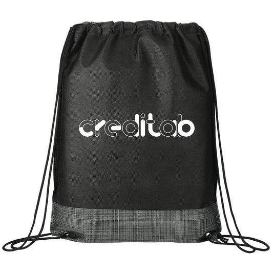 Crossweave Heat Sealed Drawstring Bag - Etchified - Etchified - SM-5892BK