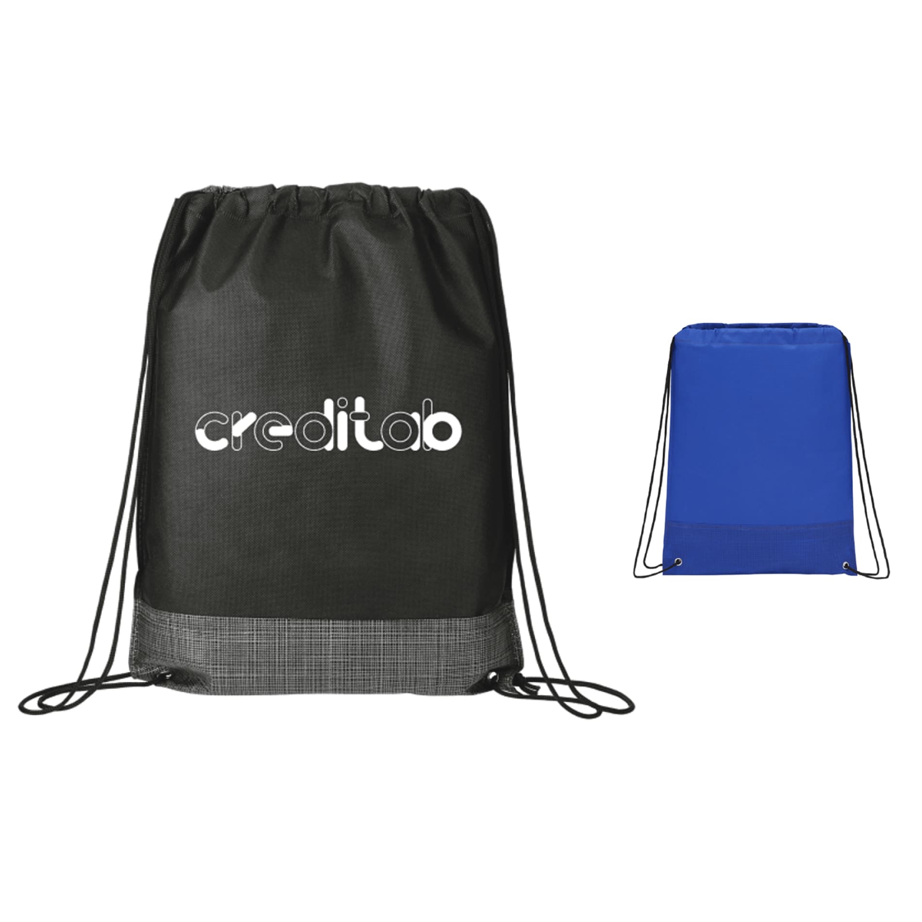 Crossweave Heat Sealed Drawstring Bag - Etchified - Etchified - SM-5892BK