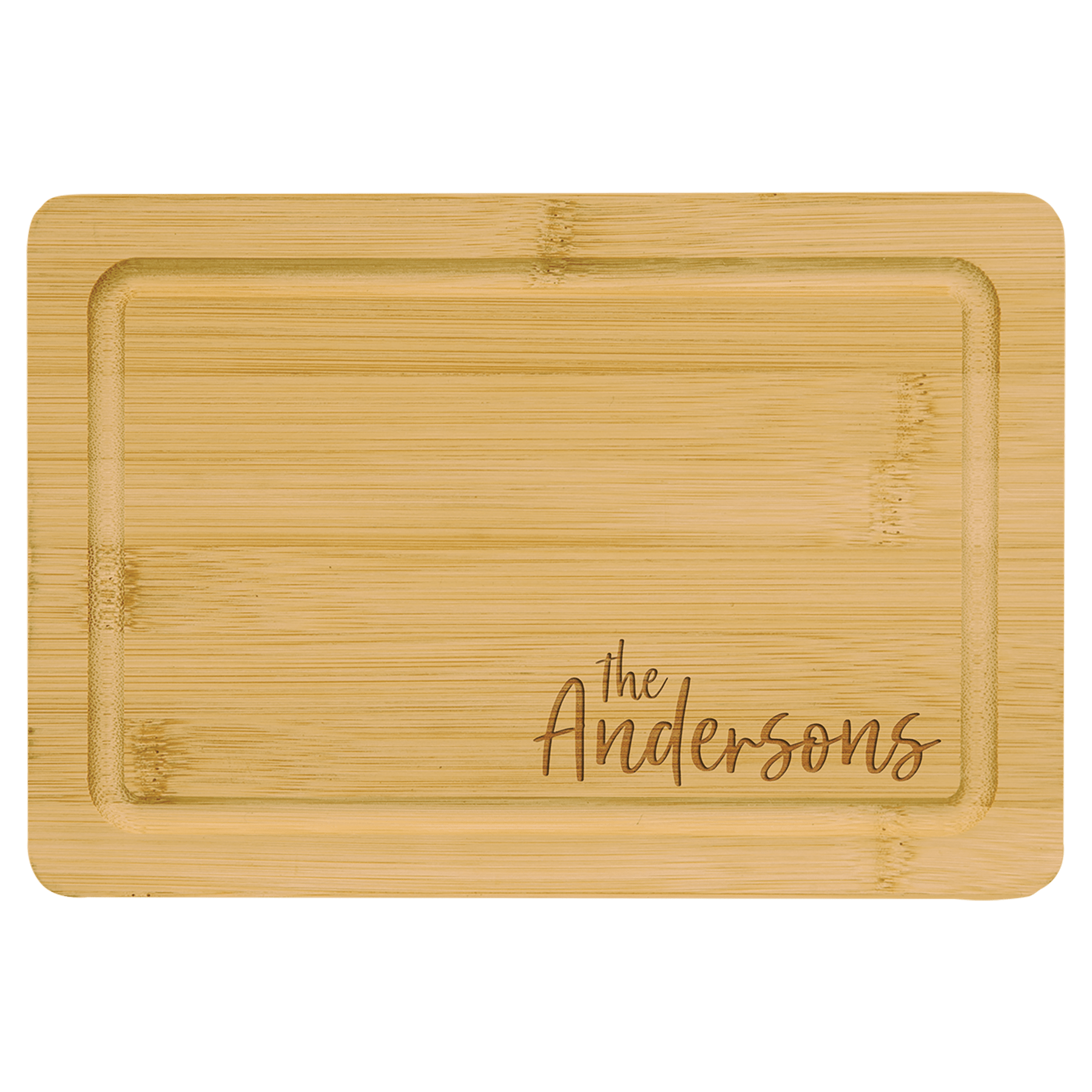 Custom Bamboo Cutting Board with Drip Ring with Laser Engraved Logo - Etchified - GearOne - GFT440