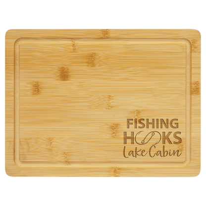 Custom Bamboo Cutting Board with Drip Ring with Laser Engraved Logo - Etchified - GearOne - GFT442