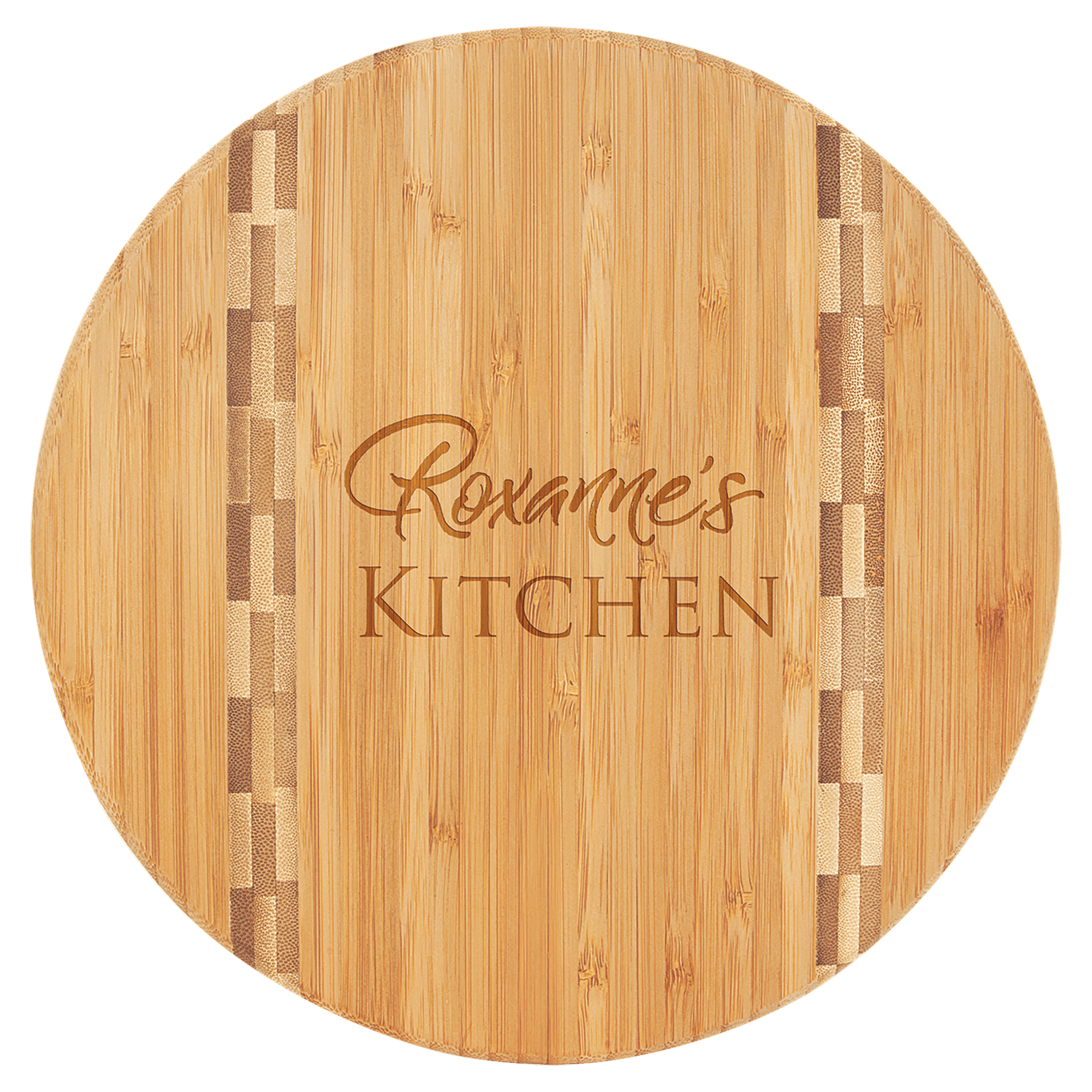 Custom Bamboo Cutting Boards with Butcher Block Inlay and Shapes - Etchified - GearOne - GFT023