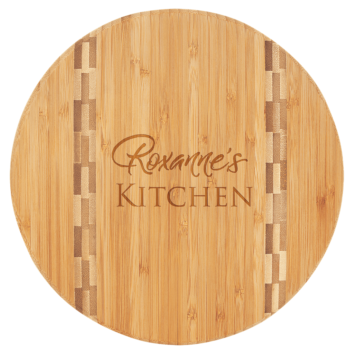 Custom Bamboo Cutting Boards with Butcher Block Inlay and Shapes - Etchified - GearOne - GFT023
