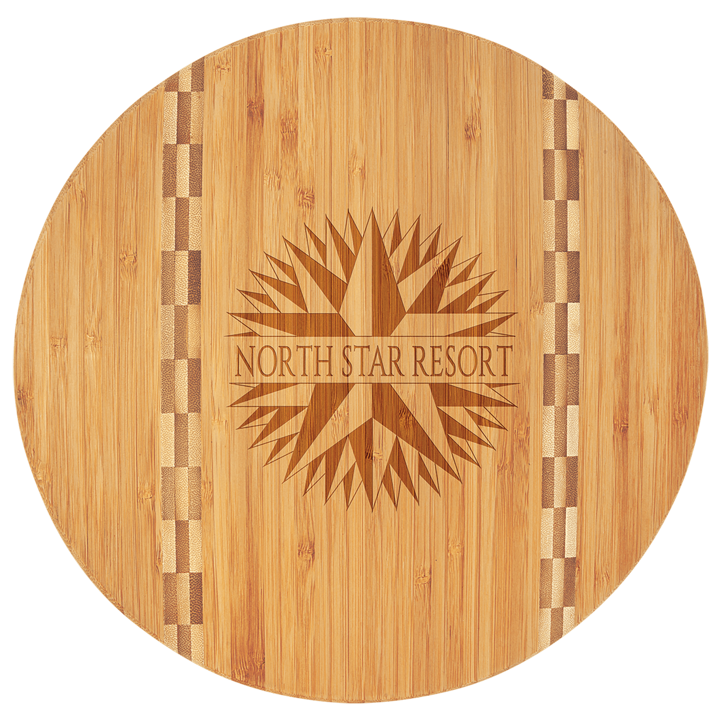 Custom Bamboo Cutting Boards with Butcher Block Inlay and Shapes - Etchified - GearOne - GFT024