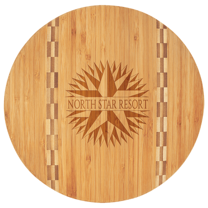Custom Bamboo Cutting Boards with Butcher Block Inlay and Shapes - Etchified - GearOne - GFT024