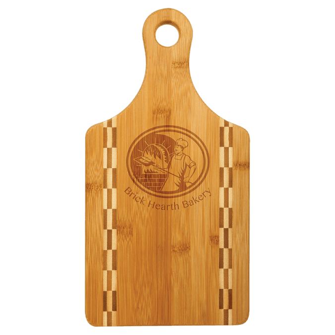 Custom Bamboo Cutting Boards with Butcher Block Inlay and Shapes - Etchified - GearOne - GFT460