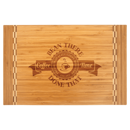 Custom Bamboo Cutting Boards with Butcher Block Inlay and Shapes - Etchified - GearOne - GFT460
