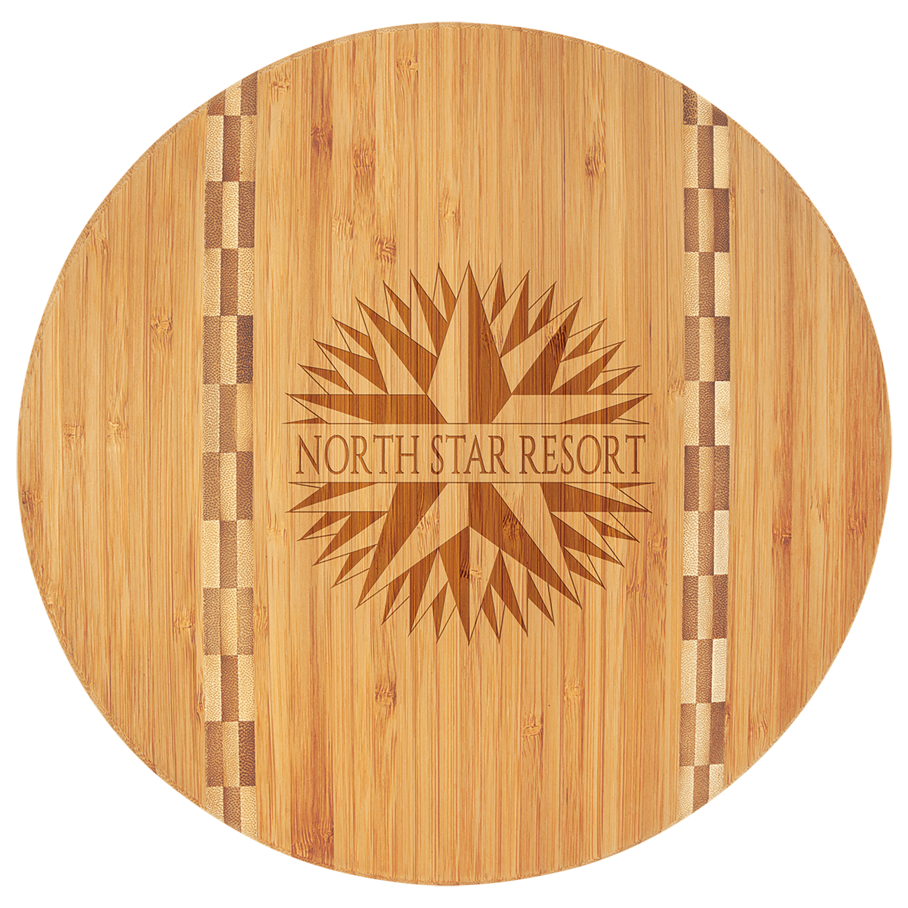 Custom Bamboo Cutting Boards with Butcher Block Inlay and Shapes - Etchified - GearOne - GFT472