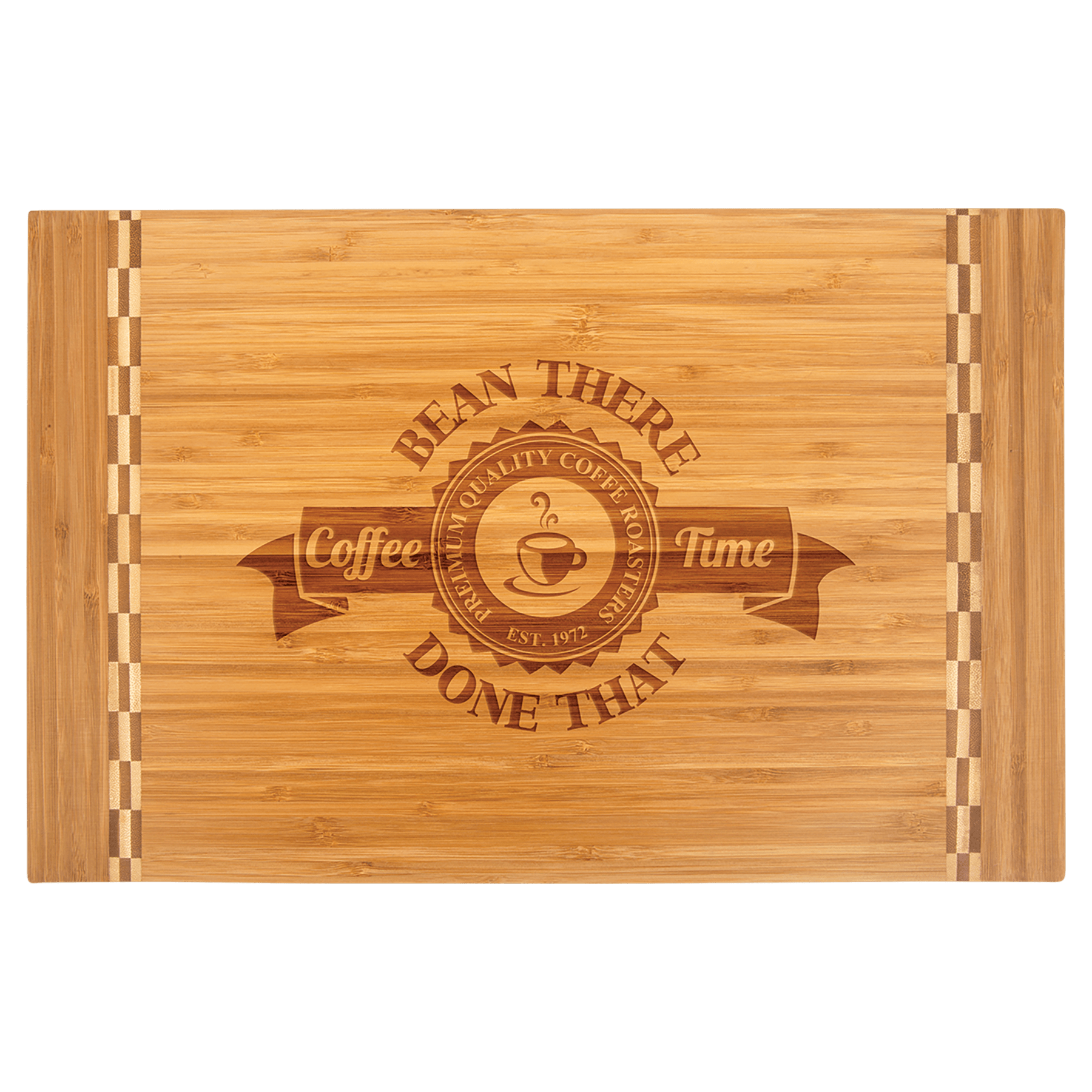 Custom Bamboo Cutting Boards with Butcher Block Inlay and Shapes - Etchified - GearOne - GFT472