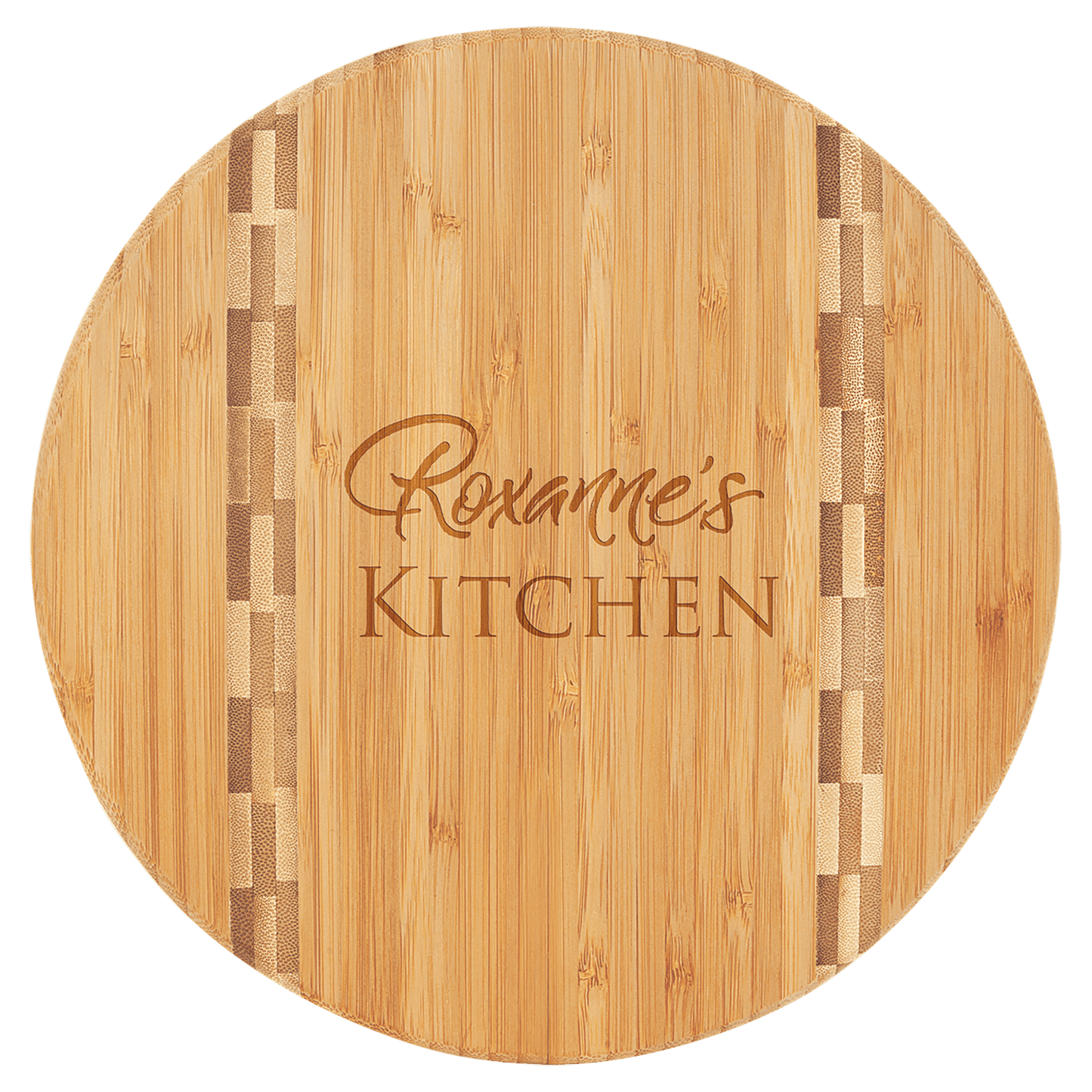 Custom Bamboo Cutting Boards with Butcher Block Inlay and Shapes - Etchified - GearOne - GFT472