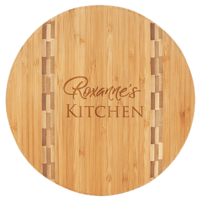 Custom Bamboo Cutting Boards with Butcher Block Inlay and Shapes - Etchified - GearOne - GFT472