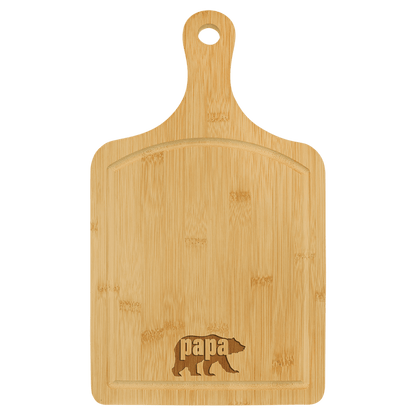 Custom Bamboo Paddle Cutting Boards with Vertical Laser Engraved Logo - Etchified - GearOne - GFT448