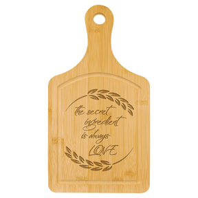 Custom Bamboo Paddle Cutting Boards with Vertical Laser Engraved Logo - Etchified - GearOne - GFT448