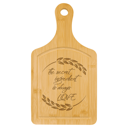 Custom Bamboo Paddle Cutting Boards with Vertical Laser Engraved Logo - Etchified - GearOne - GFT448