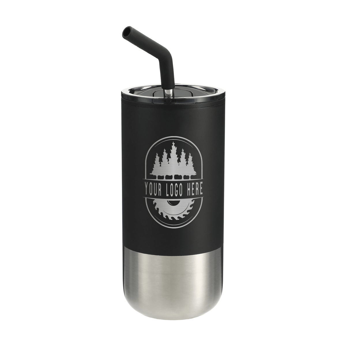 Custom Lagom 16 oz Straw Tumbler with Laser Engraving - Etchified-etchified-SM-6908BK