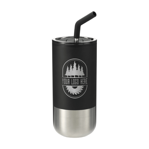 Custom Lagom 16 oz Straw Tumbler with Laser Engraving - Etchified-etchified-SM-6908BK
