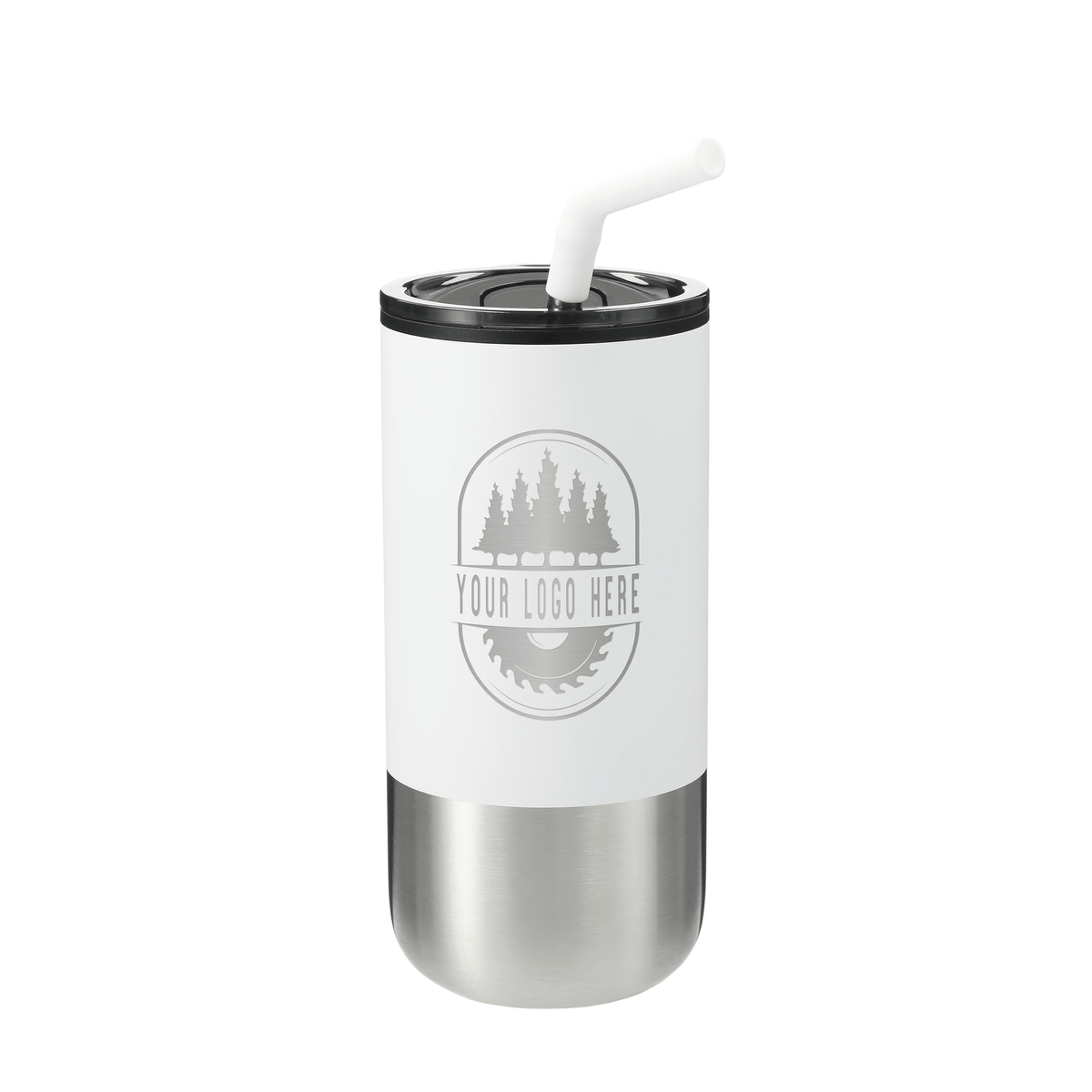 Custom Lagom 16 oz Straw Tumbler with Laser Engraving - Etchified-etchified-SM-6908WH