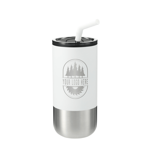 Custom Lagom 16 oz Straw Tumbler with Laser Engraving - Etchified-etchified-SM-6908WH