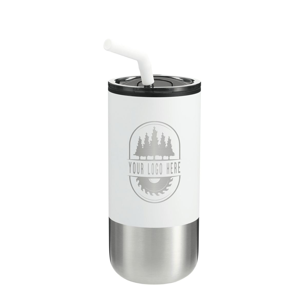 Custom Lagom 16 oz Straw Tumbler with Laser Engraving - Etchified-etchified-SM-6908WH