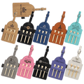 Custom Laserable Leatherette Golf Bag Tag with 3 Wooden Tees Sample Set 5" x 3 1/4" - Etchified - GearOne - GFT2025SET2