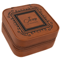 Custom Laserable Leatherette Travel Jewelry Box with Tan Lining 4" X 4" - Etchified - GearOne - 