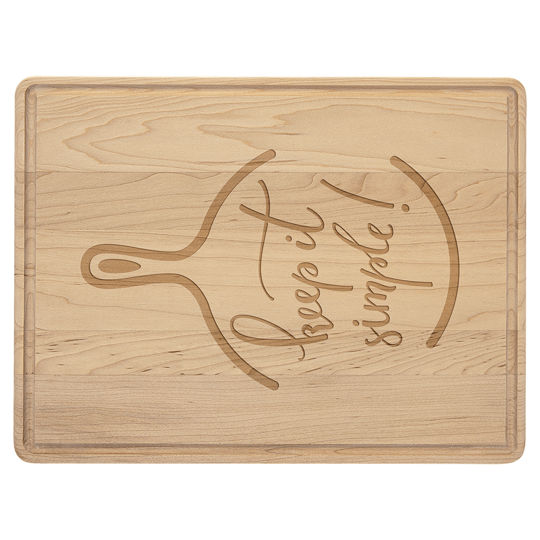 Custom Maple Cutting Board with Drip Ring with Laser Engraved Logo - Etchified - GearOne - GFT481