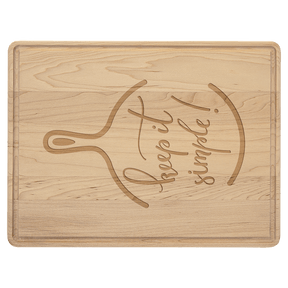 Custom Maple Cutting Board with Drip Ring with Laser Engraved Logo - Etchified - GearOne - GFT481