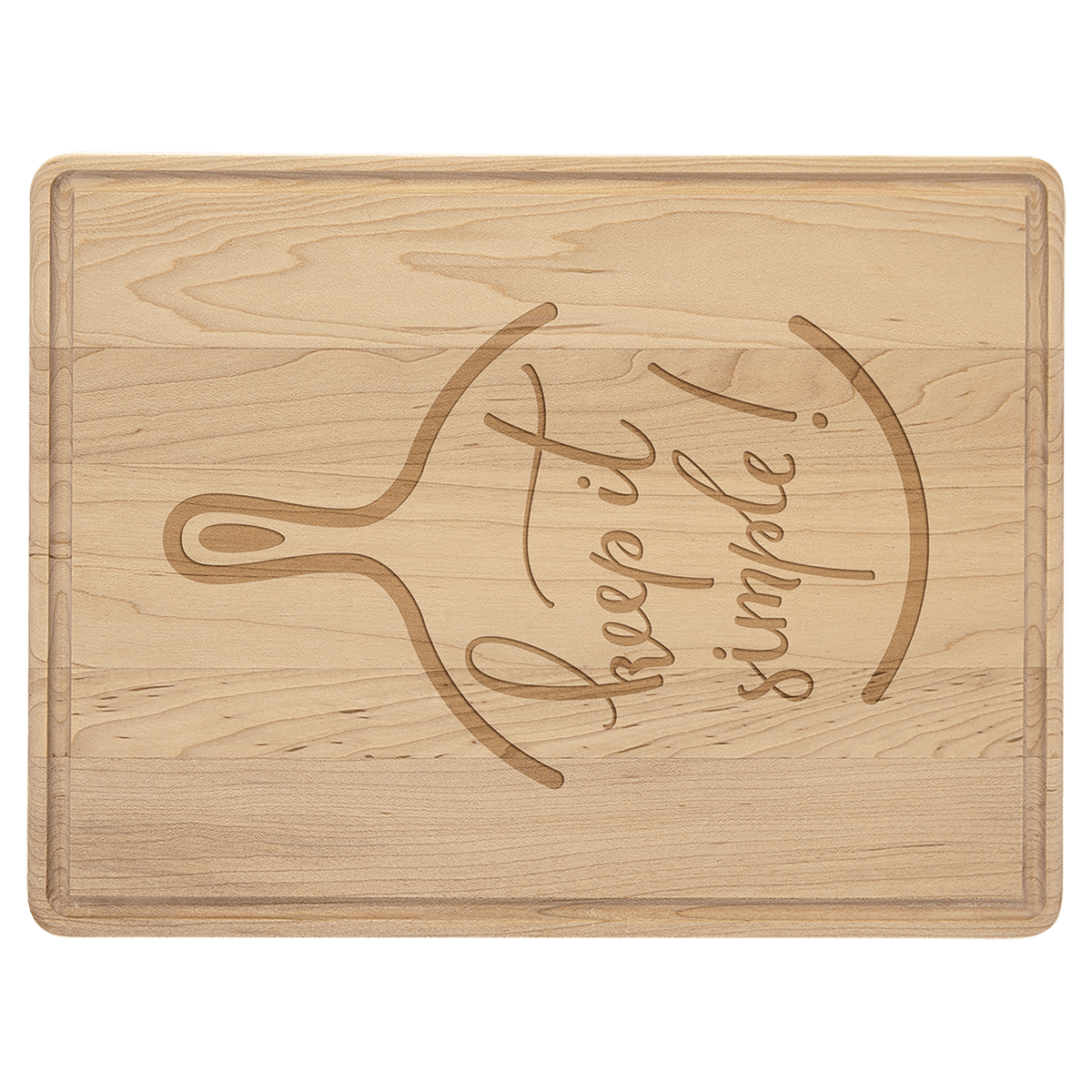 Custom Maple Cutting Board with Drip Ring with Laser Engraved Logo - Etchified - GearOne - GFT481