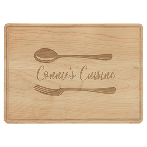 Custom Maple Cutting Board with Drip Ring with Laser Engraved Logo - Etchified - GearOne - GFT481
