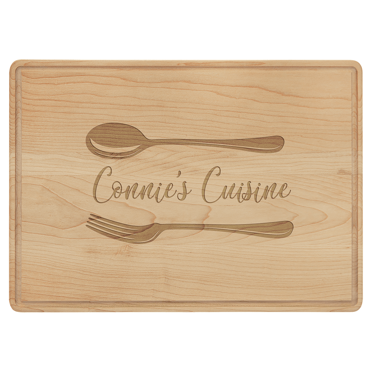 Custom Maple Cutting Board with Drip Ring with Laser Engraved Logo - Etchified - GearOne - GFT481