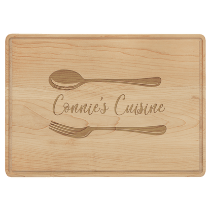 Custom Maple Cutting Board with Drip Ring with Laser Engraved Logo - Etchified - GearOne - GFT481