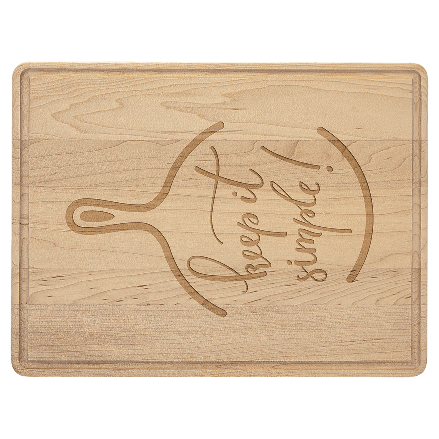 Custom Maple Cutting Board with Drip Ring with Laser Engraved Logo - Etchified - GearOne - GFT482