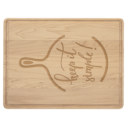 Custom Maple Cutting Board with Drip Ring with Laser Engraved Logo - Etchified - GearOne - GFT482
