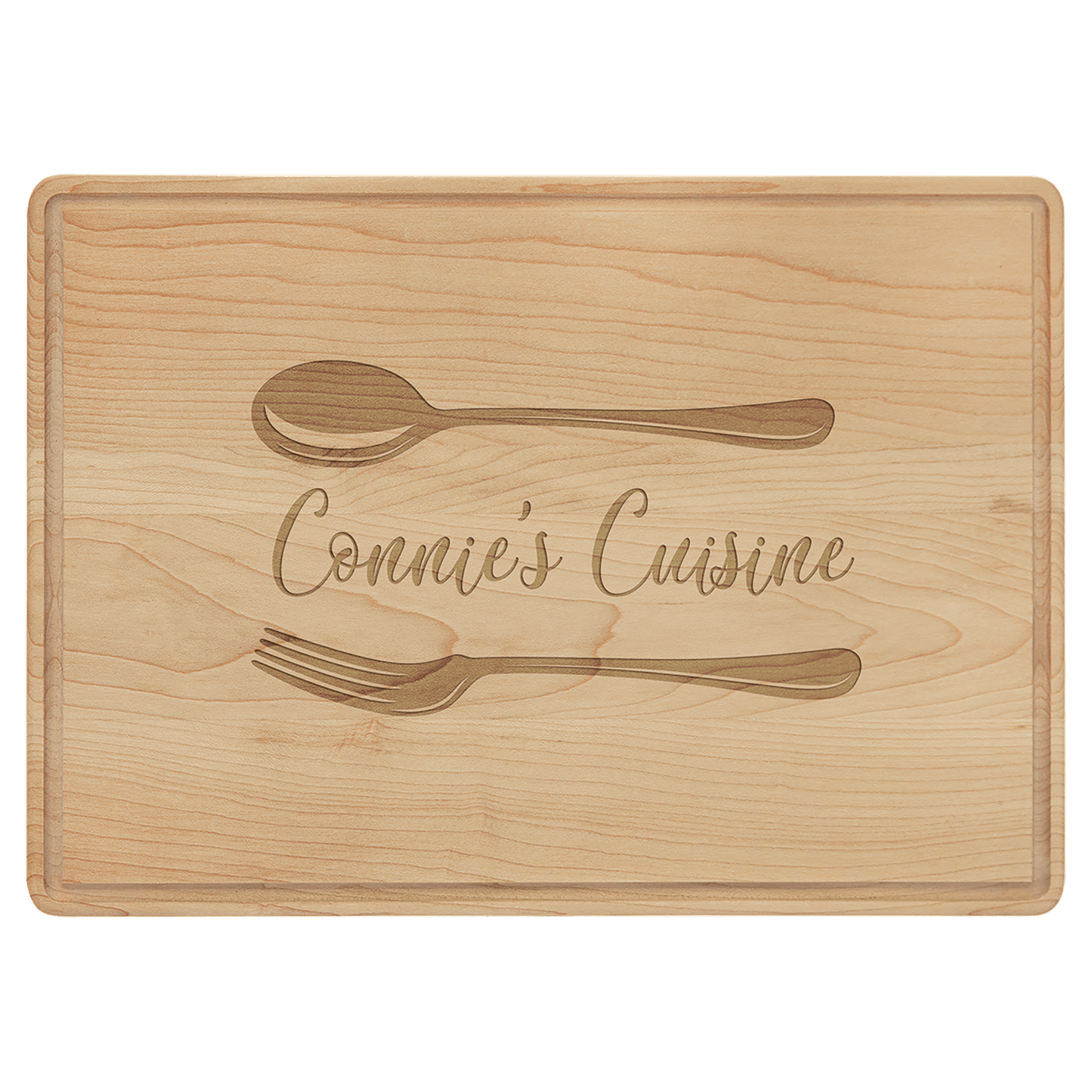 Custom Maple Cutting Board with Drip Ring with Laser Engraved Logo - Etchified - GearOne - GFT483