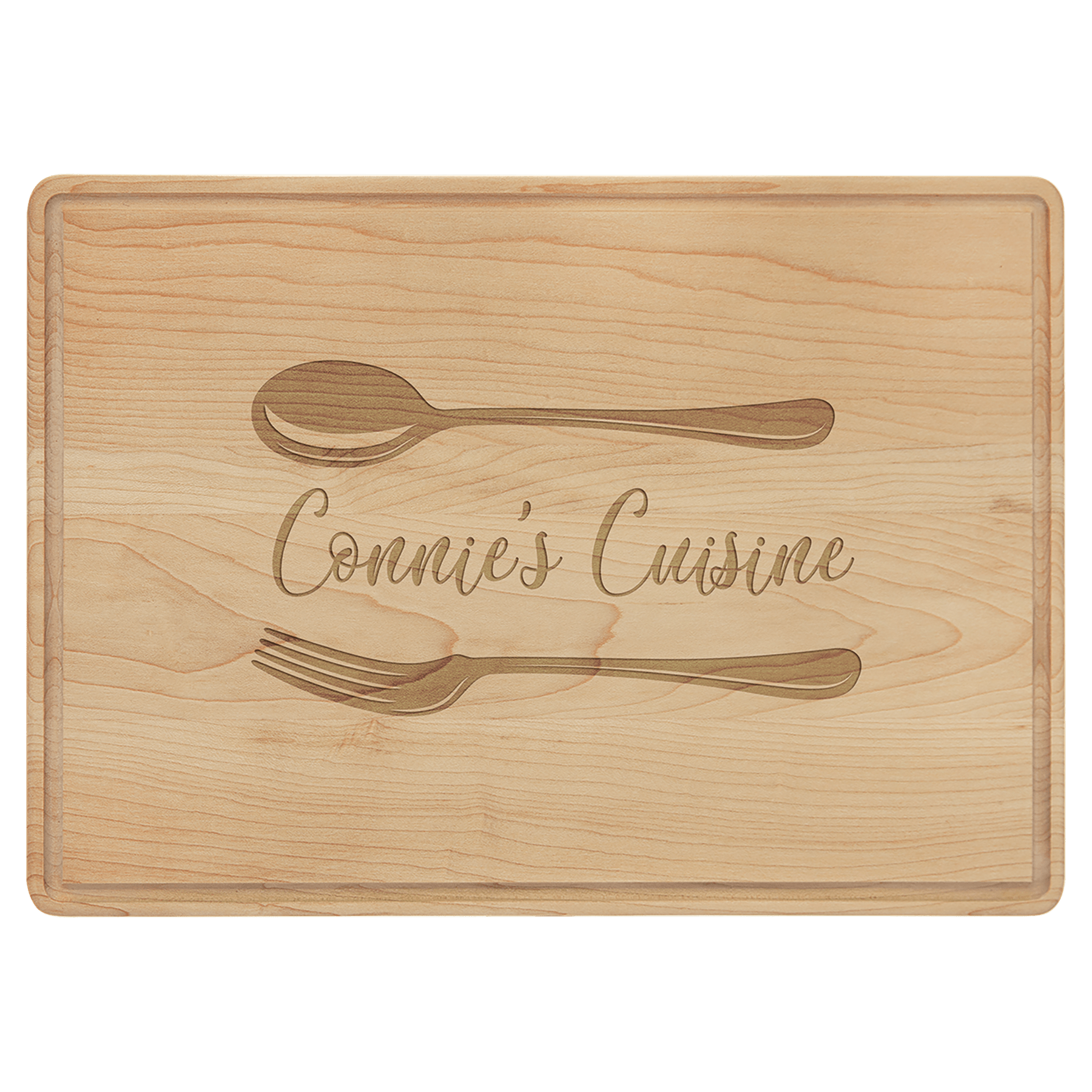 Custom Maple Cutting Board with Drip Ring with Laser Engraved Logo - Etchified - GearOne - GFT483