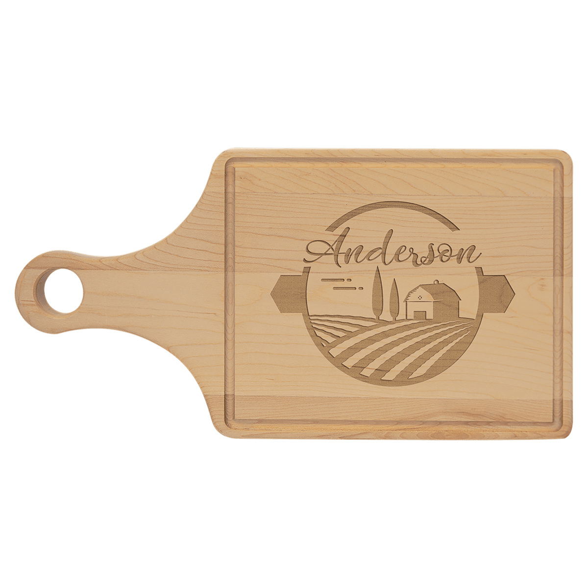 Custom Maple Cutting Board with Drip Ring with Laser Engraved Logo - Etchified - GearOne - GFT484