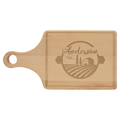 Custom Maple Cutting Board with Drip Ring with Laser Engraved Logo - Etchified - GearOne - GFT484