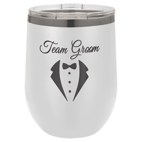 Custom Polar Camel® 12oz Ghost Black ION - Plated Stemless Wine Tumbler with Lid - Etchified - Polar Camel - LTM870