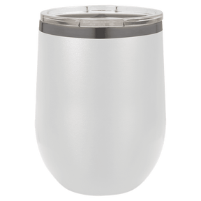 Custom Polar Camel® 12oz Ghost Black ION - Plated Stemless Wine Tumbler with Lid - Etchified - Polar Camel - LTM871