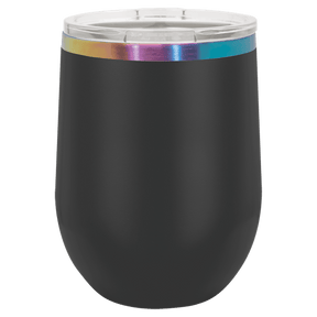 Custom Polar Camel® 12oz Prismatic Effect ION - Plated Stemless Wine Tumbler with Lid - Etchified - Polar Camel - LTM891
