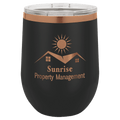 Custom Polar Camel® 12oz Rose Gold ION - Plated Stemless Wine Tumbler with Lid - Etchified - Polar Camel - LTM880