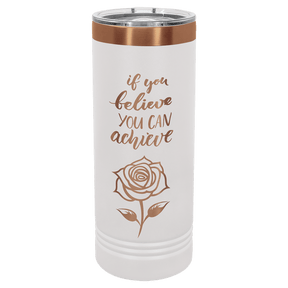 Custom Polar Camel® 22 oz. Rose Gold ION - Plated Skinny Tumbler with Slider Lid - Etchified - Polar Camel - LTM7051
